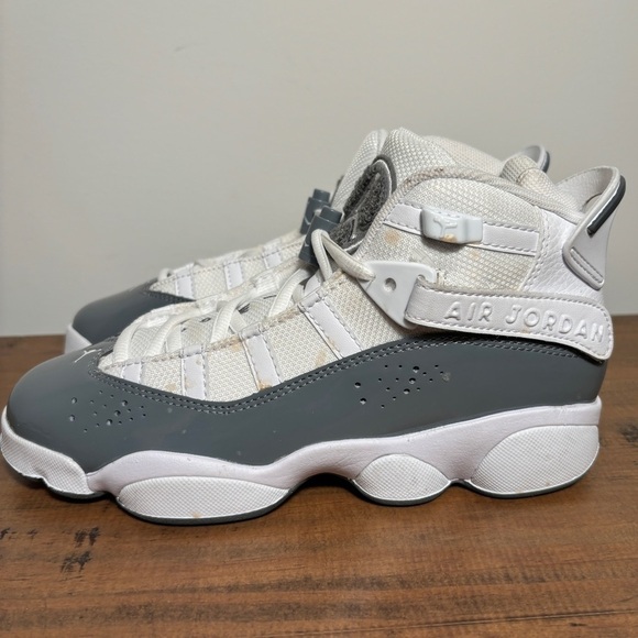 Nike Jordan 6 Rings Sneakers Shoes White/Cool Grey 323419-121 4.5Y / 6 Women - Picture 5 of 8